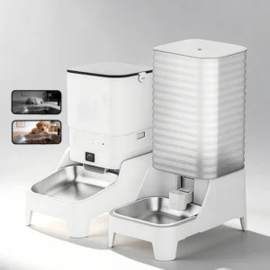 Distributeur croquette et eau caméra inox chat connecté automatique 6L