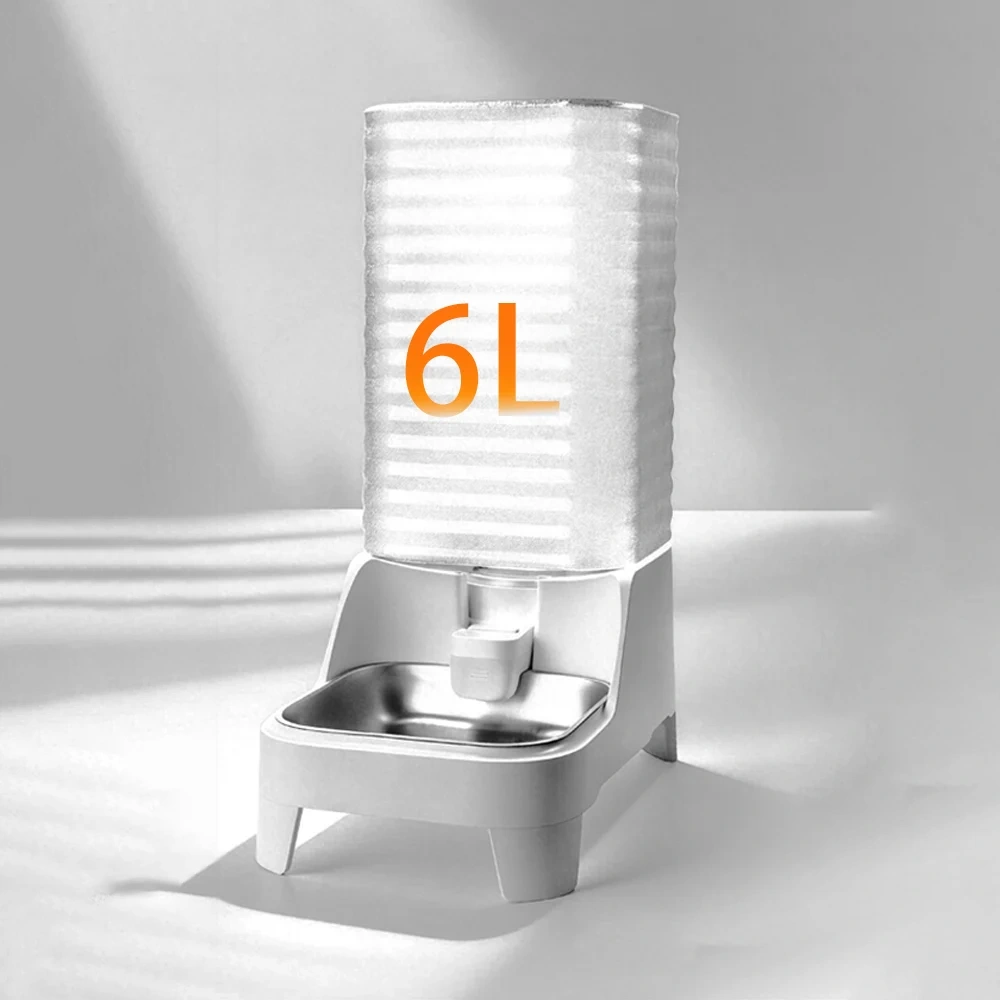 Fontaine à eau automatique pour animaux réservoir transparent 6 litres inox