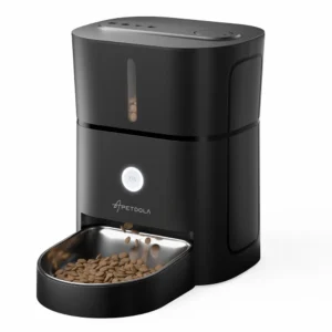 Distributeur croquette télécommande vocal inox chat connecté automatique 3L