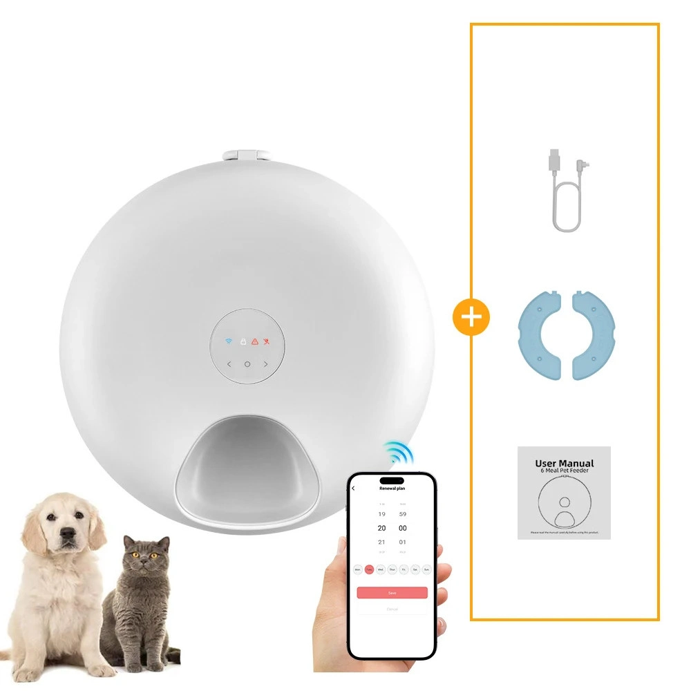 Distributeur connecté pour chat avec application Tuya sur smartphone et accessoires inclus