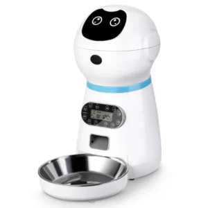Distributeur croquette chien automatique inox écran LCD design robot
