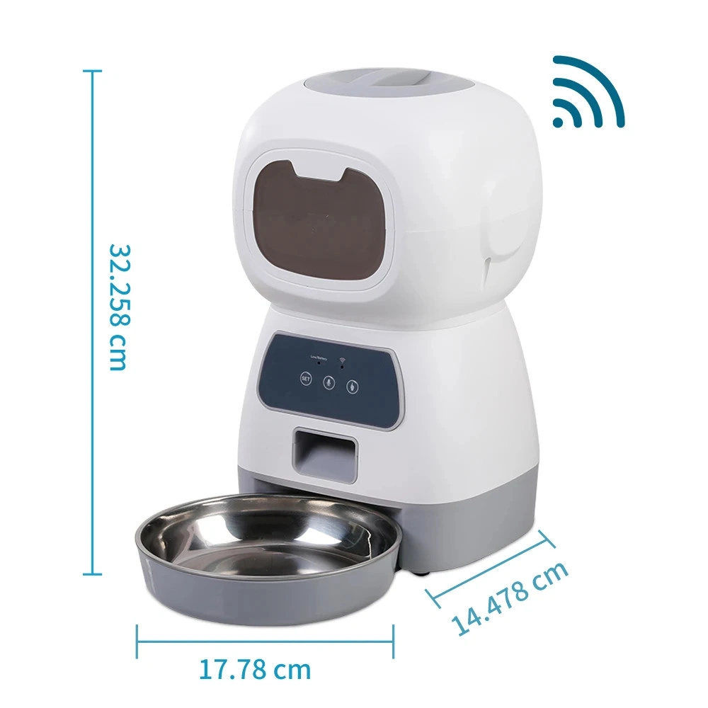 Nourrisseur automatique pour chien avec dimensions 32,258 cm hauteur et gamelle inox