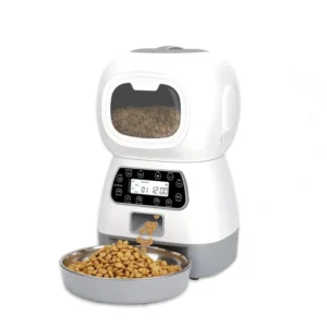 Distributeur croquette enregistreur vocal inox chat automatique écran LCD