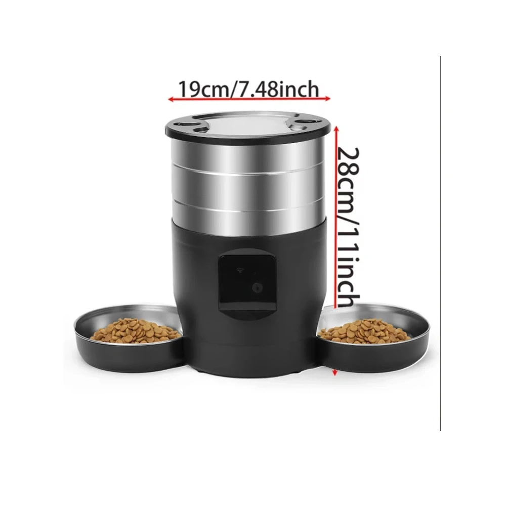 Dimensions du distributeur automatique chien noir : 19 cm de large et 28 cm de hauteur