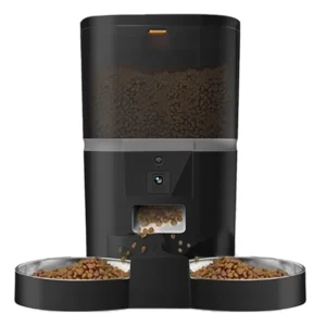 Distributeur croquette caméra double gamelle chat connecté automatique appli