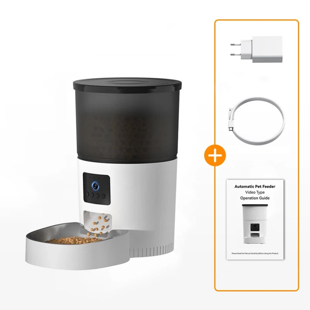 Contenu boîte distributeur Rojeco avec adaptateur secteur câble USB et guide d'utilisation