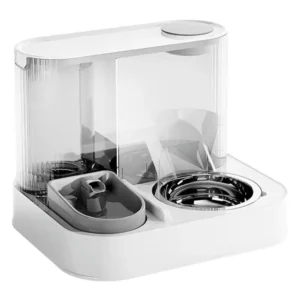 Distributeur croquette et fontaine à eau filtrante chat automatique inox