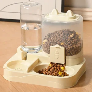 Distributeur croquette eau grande capacité chat automatique deux gamelles