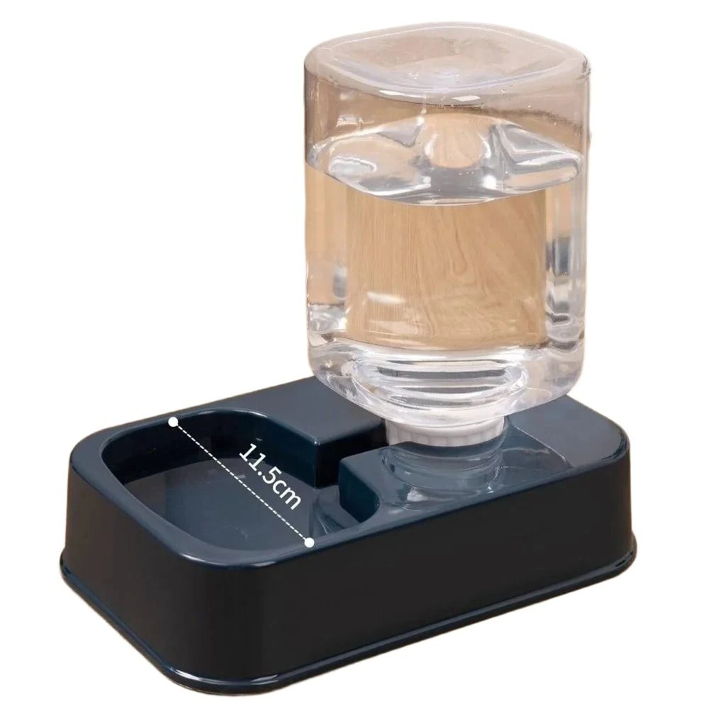 Distributeur eau automatique à gravité pour chat coloris noir vue de profil