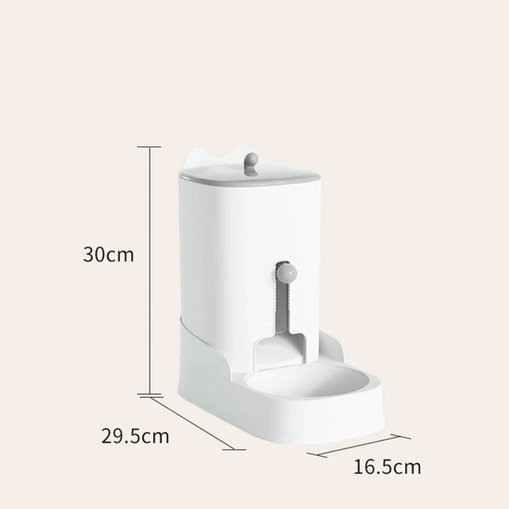 Schéma des dimensions du distributeur croquettes pour chat, 30 x 29,5 x 16,5 cm