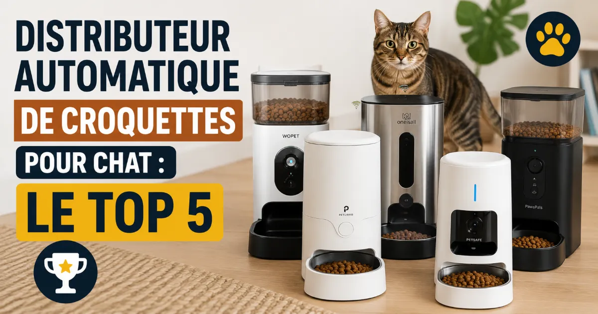 Lire la suite à propos de l’article Distributeur automatique de croquettes pour chat : le top 5 en 2026